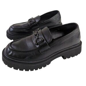 Mudd Roey‎ Chunky Platform Loafer Womens 9 Black Y2K Dark Academia Goth Lug Sole